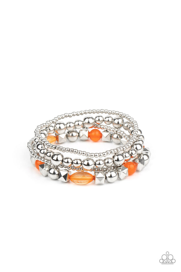 Babe-alicious-Orange Stretch Bracelet-Paparazzi Accessories.