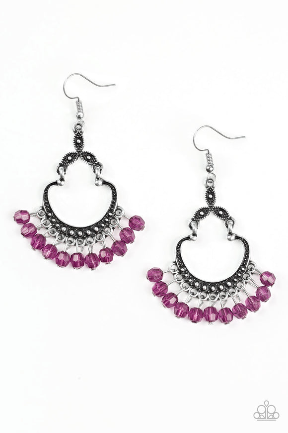 Babe Alert-Purple Earring-Paparazzi Accessories.
