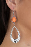 Badlands Baby-Orange Earring-Paparazzi Accessories.