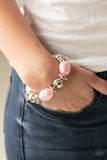 Big League Luster-Pink Stretch Bracelet-Paparazzi Accessories.