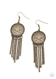 Blissfully Botanical-Brass Earring-Paparazzi Accessories.