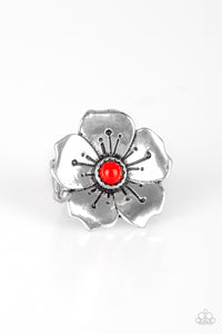 Boho Blossom-Red Ring-Paparazzi Accessories.