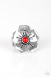 Boho Blossom-Red Ring-Paparazzi Accessories.