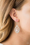 Breaking Glass Ceilings-Pink Earring-Paparazzi Accessories.