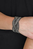 Bring On The Bling-Black Wrap Bracelet-Paparazzi Accessories.