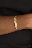 Business As Usual-Gold Cuff Bracelet-Paparazzi Accessories.