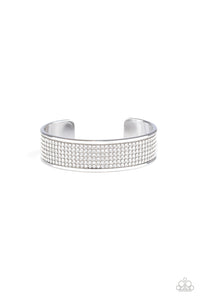 Can't Believe Your ICE-White Cuff Bracelet-Paparazzi Accessories.