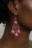 Canyon Chandelier-Pink Earring-Paparazzi Accessories.
