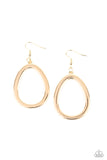Casual Curves-Gold Earring-Paparazzi Accessories.
