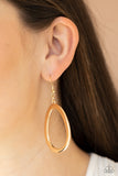 Casual Curves-Gold Earring-Paparazzi Accessories.