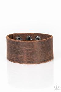 Casually Cowboy-Brown Urban Bracelet-Leather-Paparazzi Accessories.