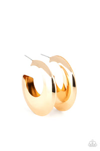 Chic CRESCENTO-Gold Hoop Earring-Paparazzi Accessories.