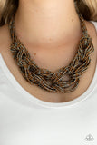 City Catwalk-Copper Necklace-Seed Bead-Paparazzi accessories.