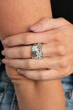 Clear as DAISY-White Ring-Paparazzi Accessories.