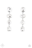 Cosmic Heiress-White Post Earring-Paparazzi Accessories.