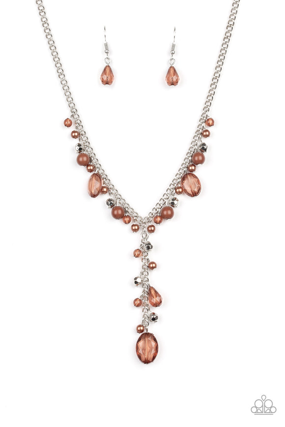 Crystal Couture-Brown Necklace-Paparazzi Accessories.
