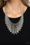 Cue The Fireworks-White Necklace-Paparazzi Accessories.