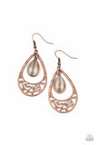 DEW You Feel Me?-Copper Earring-Paparazzi Accessories.