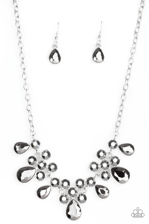 Debutante Drama-Silver Necklace-Paparazzi Accessories.