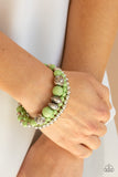 Desert Blossom-Green Stretch Bracelet-Paparazzi Accessories.
