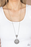 Desert Pools-Silver Necklace-Paparazzi Accessories.