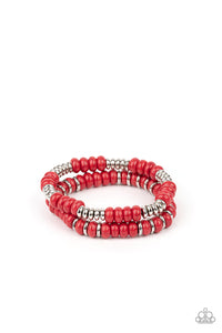 Desert Rainbow-Red Stretch Bracelet-Paparazzi Accessories.