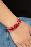 Desert Rainbow-Red Stretch Bracelet-Paparazzi Accessories.
