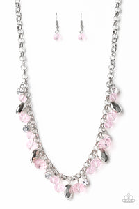 Downstage Dazzle-Pink Necklace-Paparazzi Accessories.