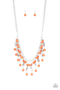 Earth Conscious-Orange Necklace-Paparazzi Accessories.