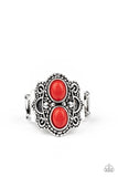 Eco Essence-Red Ring-Paparazzi Accessories.