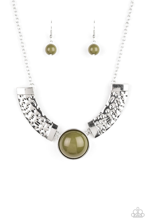 Egyptian Spell-Green Necklace-Paparazzi Accessories.