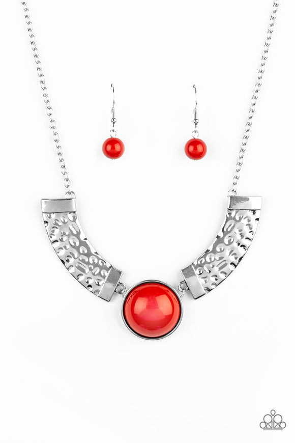 Egyptian Spell-Orange Necklace-Paparazzi Accessories.