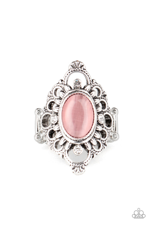 Elegantly Enchanted-Pink Ring-Paparazzi Accessories.