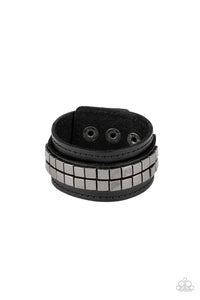 Engine Room-Black Urban Bracelet-Leather-Paparazzi Accessories.