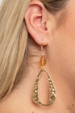 Enhanced Elegance-Gold Earring-Paparazzi Accessories.