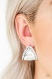 Exalted Elegance-White Post Earring-Paparazzi Accessories.