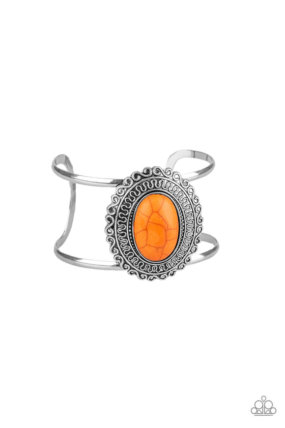 Extra EMPRESS-ive-Orange Cuff Bracelet-Paparazzi Accessories.