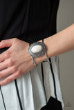 Extra EMPRESS-ive-White Cuff Bracelet-Paparazzi Accessories.