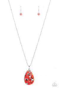 Extra Elemental-Red Necklace-Paparazzi Accessories.