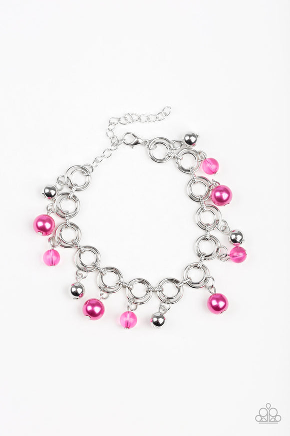 Fancy Fascination-Pink Clasp Bracelet-Paparazzi Accessories.