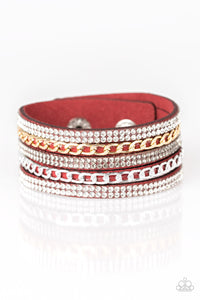 Fashion Fiend-Red Wrap Bracelet-Paparazzi Accessories.