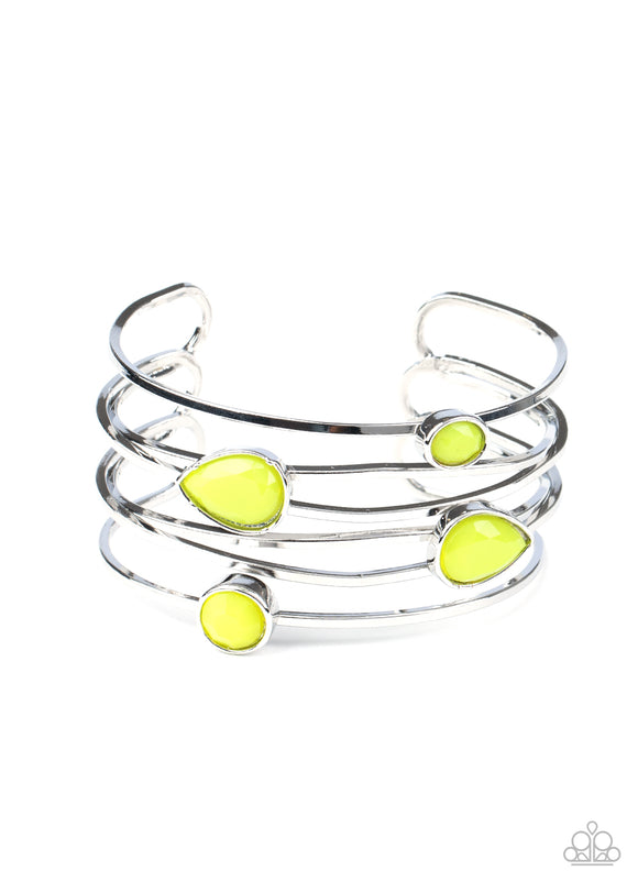 Fashion Frenzy-Yellow Cuff Bracelet-Paparazzi Accessories.