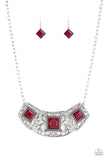 Feeling Inde-PENDANT-Red Necklace-Paparazzi Accessories.