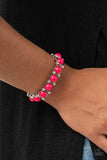 Flamboyantly Fruity-Pink Stretch Bracelet-Paparazzi Accessories.
