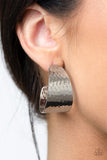Flatten The Curve-Silver Hoop Earring-Paparazzi Accessories.