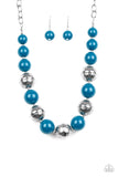 Floral Fusion-Blue Necklace-Paparazzi Accessories.