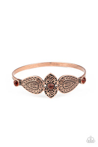 Flourishing Fashion-Copper Bangle Bracelet-Paparazzi Accessories.