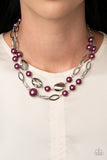 Fluent In Affluence-Purple Necklace-Paparazzi Accessories.
