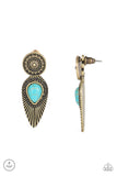 Fly Into The Sun-Brass Ear Jacket Earring-Paparazzi Accessories.