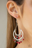 Free-Spirited Spirit-Red Earring-Paparazzi Accessories.